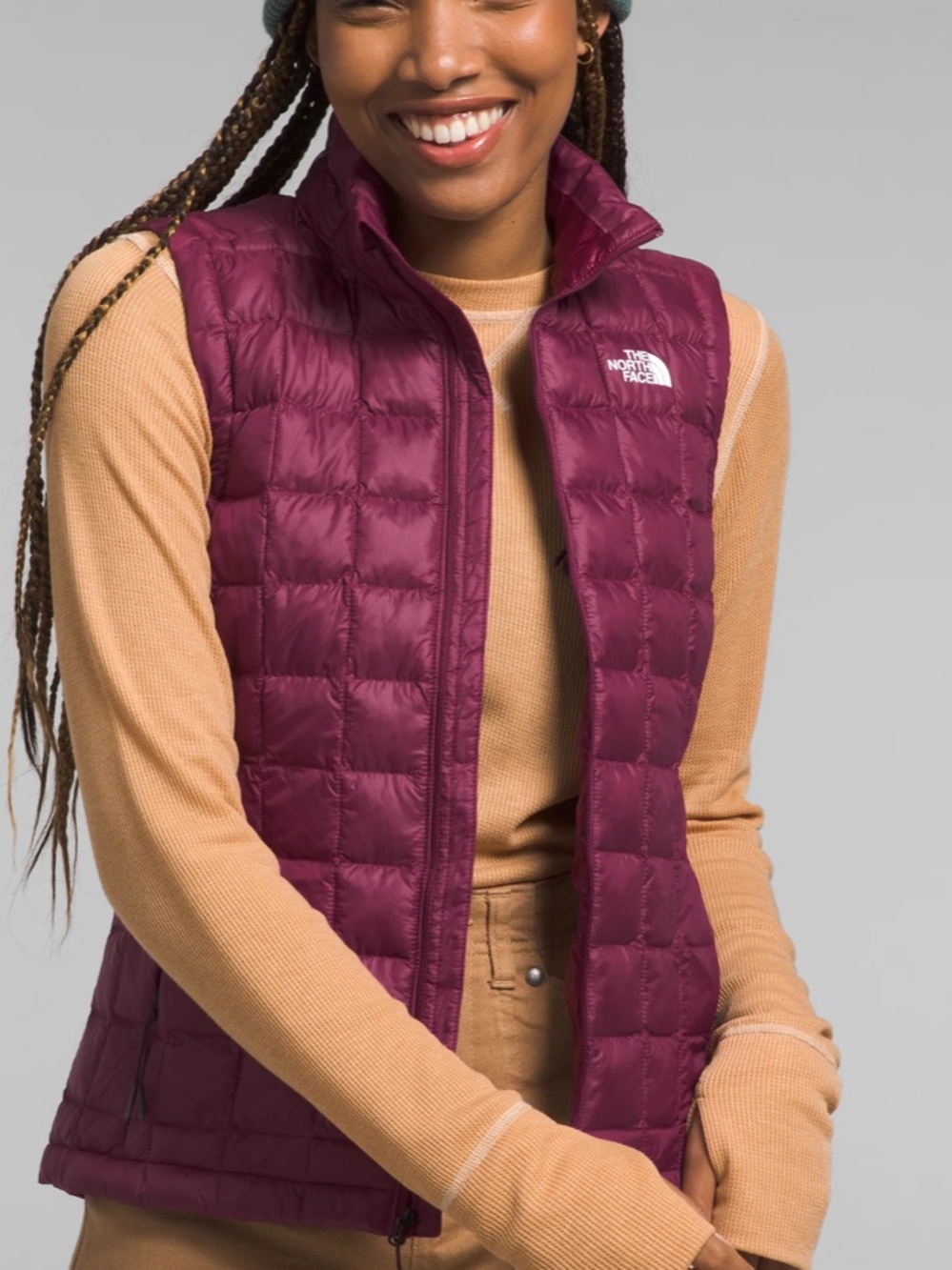 The North Face Women's ThermoBall Ego  Plum Quilted Packable Vest